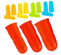 Healvian 15 Pcs Silicone Finger Protectors Finger Covers Multi-Size Small Medium Large Colorful Set for Sewing Needlework Crafts Ironing