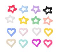 Healvian 150pcs Colorful Heart and Star Nail Charms Assorted Resin Studs for DIY Manicure Crafts Women Nail Art Decorations