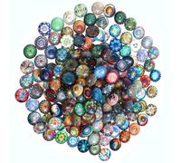 Healvian 150pcs Glass Gemstone Patches Round Mixed Color for Handmade Decorations and Bookmarks DIY Crafting Glass Dome Gems Random Color