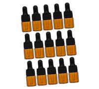 Healvian 15pcs Brown Glass Dropper Bottles Portable Essential Oil Containers for Travel DIY Perfume Storage with Easy-press Droppers Reusable Aromatherapy Liquid Bottles