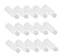 Healvian 15Pcs Plastic Mushroom Cap Lotion Sub Bottles Transparent Ball Shape Cosmetic Storage Containers Portable Refillable for Essential Oils and Body Care