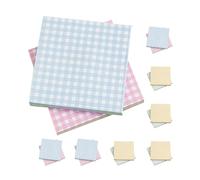 Healvian 16pcs Colorful Mini Notepads Set - Self-stick Grid Memo Pads with Thick Paper for Office, School, and Personal Use - Small Writing Pads for Notes and Reminders