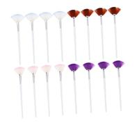 Healvian 16pcs Fan Makeup Brush Long Handle Facial Mask Applicator Soft Bristles Highlighter Brush Kit for Precise Face Contouring and Daily Professional Use