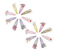 Healvian 16pcs Hair Clips Set - Unicorn, Butterfly, Bunny Rainbow Floral Snap Barrettes - Cute Birthday Easter Party Accessories