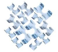 Healvian 16pcs Heavy Duty Galvanized Iron Wire Rope Clips Double Cable Clamps for 8-16mm Cables Industrial Workshop Garage Rope Accessories