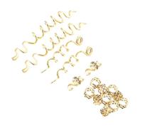 Healvian 16pcs Zinc Alloy Dirty Braid Hair Rings and Hair Cuffs Set Gold Tone for Dreadlocks Suitable for Men and Women Includes 10 for Styling