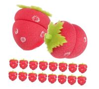 Healvian 18pcs Strawberry Heatless Curlers Soft Sponge Rollers for Overnight Styling Versatile Hair Tool for Travel Daily Use Gentle Hair Adaptable for Waves Curls