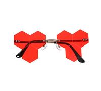 Healvian 1pair Creative Sunglasses for Parties Unique Rimless Design Frames for Men and Women for Halloween Cosplay and Fun Photoshoots