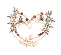 Healvian 1Pair Elegant Leaf Clip Earrings for Women Retro Fairy Jewelry Cuff Earrings Unique Hanging Design Comfortable Material for Special Occasions