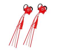 Healvian 1pair Festive Chinese Style Girls Hairpins Delicate Tassel Hair Accessories for Boy Girl Lightweight Synthetic Floral Design for Special Occasions