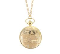 Healvian 1pc Antique Pocket Watch with Train Pattern Unique Souvenir Watch for Decorative Style Sturdy and Mirror Easy to Carry Design for Timely Elegance