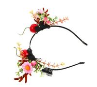 Healvian 1pc Colorful Antler Berries Hair Headband Christmas Decorative Floral Headpiece for Women and Girls Fun Festival Accessory for Holiday Parties and