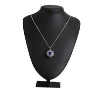 Healvian 1Pc Creative Heart Pendant Necklace with Blue Gemstone Delicate Cinerary Casket Jewelry for Mother's Day Fashion Torque Design for Women