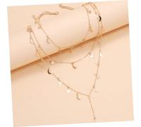 Healvian 1Pc Multi Necklace with Star and Moon Pendants Elegant Tassel Design for Parties and Special Occasions Charming Women Jewelry