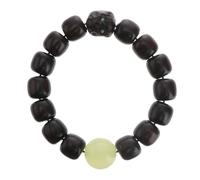 Healvian 1Pc Natural Ebony Buddhist Beads Retro Wood for Women Smooth Surface Comfortable Wear Durable Design Reduces Negative for Daily Use
