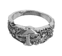 Healvian 1Pc Retro Silver Finger Ring for Men Unique Mushroom Leaf Star Design Fashionable Decor Comfortable Texture present for