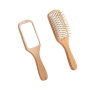 Healvian 1pc Wooden Scalp Comb Curved Massage Brush for Curly Tangled Hair Ergonomic Design Lightweight Portable for All Hair Types for Travel and Daily Use