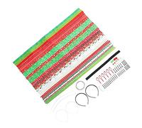 Healvian 1set Christmas Hair Accessories Material Kit Includes Ribbons Hair Clips and Tools for Creating Custom Hairbands for Boys and Girls