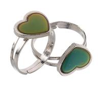 Healvian 1set Color Changing for Women Teens Temperature Sensitive Open Ring Stylish Emotion Jewelry for Fashion Lovers 2pcs