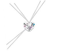Healvian 1Set Matching Heart Puzzle Necklace for Friends and Sisters Elegant Friendship Beautiful Color Design Express Your Feelings with Chic Heart Pendant