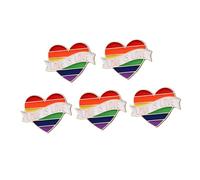 Healvian 1set Rainbow Color Brooch Fashion Corsage Pins for Lgbtq Pride Creative Love Badge for Weddings Anniversaries and Casual Outfits Stylish Accessory for Any Occasion 5pcs