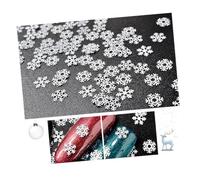 Healvian 2 Boxes White Snowflake Nail Art Stickers Super Thin Snowflake Nail Decals Fingernail Sequins Mixed Style for Christmas