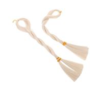 Healvian 2 Bunches Beige Doll Wig Bunches Long Soft High Temperature Hair Replacement for Cotton Dolls Versatile Cosplay Costume Accessory Effortless Styling Attention to Detail