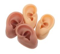 Healvian 2 Pair Silicone Ear Piercing Model of Realistic Human Anatomy Ears for Earring Display and Piercing Practice Exercise Flexible Soft Fake