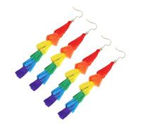 Healvian 2 Pairs Colorful Tassel Earrings Bohemian Layered Fringe Dangle Drop Earrings for Women Party Wedding Prom Accessory Rainbow Pride Jewelry
