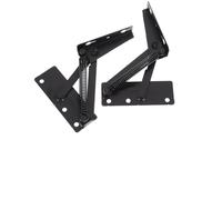 Healvian 2 Pairs Spring Loaded Hinges Drop Down Hinge Lid Support Black Cold Rolled Steel High Hardness Excellent Durability for Keeping The Table Top Tidy and Storing Things Under The