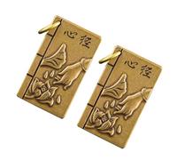 Healvian 2 Pcs Brass Buddhist Hand Keychain Pendant Set with Sanskrit Blessing Charm, DIY Car Key Ring Accessories for Handbag and Backpack Hanging Decoration