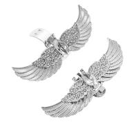 Healvian 2 Pcs Bridal Shoe Clips Angel Wing Design Removable Rhinestone Buckles for Wedding High Heels Zinc Alloy Crystal Shoe Decorations for Women Party Accessories White