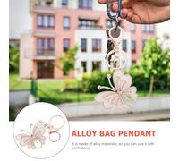 Healvian 2 Pcs Butterfly Keychains Alloy Key Rings with Simulated Butterflies Design, Bag Pendants Hanging Decorations for Keys, Purses, Handbags in British Style