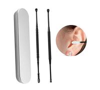Healvian 2 Pcs Double End Stainless Steel Ear Spoon Cleaning Tool Ear Wax Remover for Home and Clinic Use Portable and Lightweight Random Color Random Color