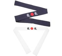 Healvian 2 pcs Japanese Sports Headband for Karate Yoga Running Cycling Sweat-absorbing Breathable Chef Hairband Comfortable Skin-friendly Headwrap for Men and Women