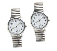 Healvian 2 Pcs Luminous Big Number Wristwatches for Men Women Stylish Quartz Watch Design Classic Elegant for Parents Seniors