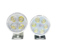 Healvian 2 Pcs Motorcycle Headlights 4led 6led Waterproof Spotlights 12v High Brightness Front Bike Lights Universal Motorcycle Accessory with Base for Outdoor Riding Random Style