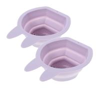 Healvian 2 pcs Rabbit Shaped Makeup Brush Cleaner Bowl Silicone Cleaning Tool for Sponges Brushes Space Saving Design for Practical Use
