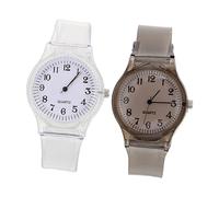 Healvian 2 Pcs Waterproof Kids Watches with Dial Scale, Plastic Fashionable Wristwatch for Children and School Students in Assorted Colours, Simple but Lovely Design for Everyday Wear