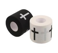 Healvian 2 Rolls Christian Athletic Tape for Knees and Wrists with Breathable Cotton Cloth, 5cm Width, Secure Fit Sports Tape Featuring Religious Cross Pattern for Baseball and Football