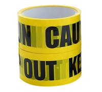 Healvian 2 Rolls Pe Caution Warning Tape 70mm X 100m, Yellow Safety Barrier Tape for Hazard Areas and Traffic Control, Non-adhesive Safety Warning Ribbon for Construction and Industrial Use