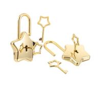 Healvian 2 Sets Golden Star Padlock for Diary Notebook Mini Lock with Key Stylish Five Pointed Design for Personal Journal Luggage Handbag DIY Projects Travel Friendly Compact Security