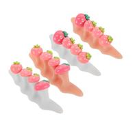 Healvian 2 Sets Soft Silicone Toe Separators with Strawberry Design Reusable Washable Toe Spreaders for Pedicure and Nail Art for Alignment and Polish