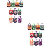 Healvian 20 pcs Halloween Non Woven Bags with Handles Reusable Halloween Treat Bags for Candy Lightweight Portable for Festive Celebrations
