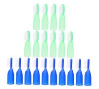 Healvian 20 Pcs Mini Toothbrushes for Sensitive Gums Soft Finger Toothbrushes with Finger Sleeve Design Compact Durable for Gentle Cleaning Blue Light Green Options for Easy Differentiation