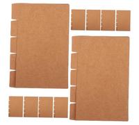 Healvian 20 Sets Portable Kraft Paper Oxford Index Cards Blank Tab Dividers for Loose-Leaf Binder Notepad Study Supply with Page Markers and Subject Tabs for Office and School Organization