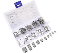 Healvian 200pcs Assorted Socket Grub Set Screws Kit, Small Stainless Steel Hex Socket Screws for Industrial Fastening and Mechanical Repairs