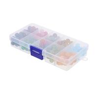Healvian 200pcs Crackle Glass Beads 10 Compartments DIY Jewelry Accessories Small Beads Kit for Bracelet Necklace Craft Making Supplies