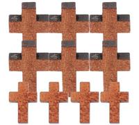 Healvian 200pcs Wooden Crosses for Crafts Simple Shape Design Coffee Colour Wood Pendants Unique Cross Charm Wood for DIY Jewelry Making Necklace Decoration