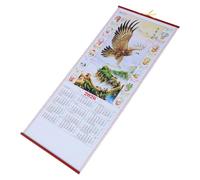 Healvian 2026 Year of the Horse Chinese Wall Scroll Calendar, Traditional Lunar Feng Shui Hanging Calendar Horse Zodiac, Good Luck Wall Decoration for Home and Business